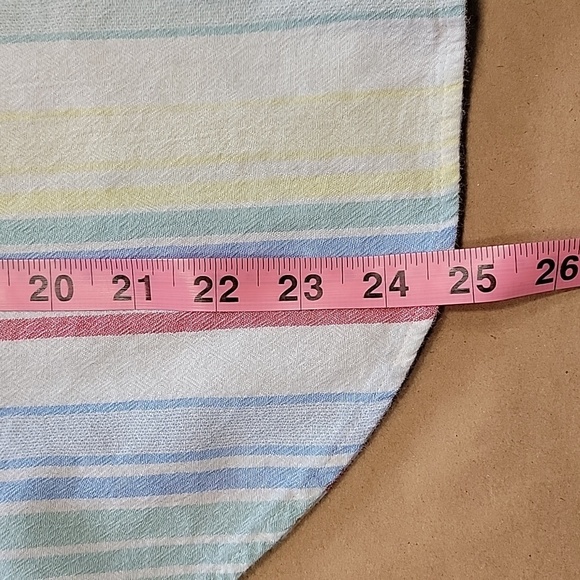 LOFT Outlet Size XS Washed Multi Color Striped Button Down Short Sleeve Shirt - Picture 9 of 11